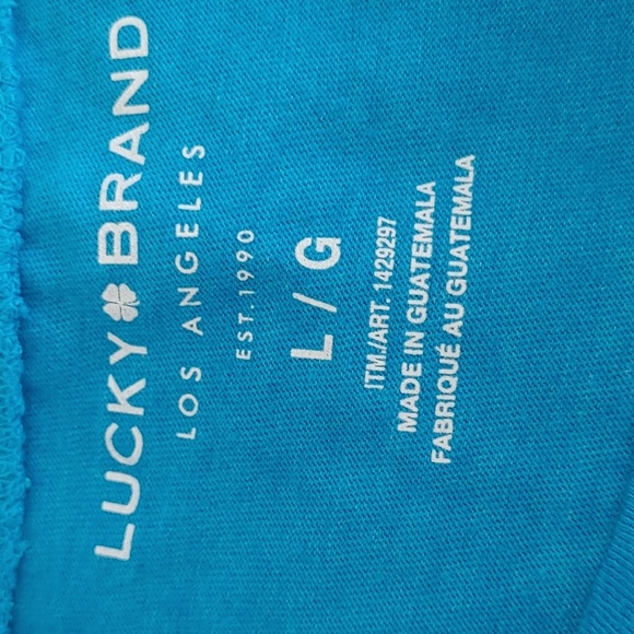 🌻NWT Women's Lucky Brand Turquoise T-shirt - Picture 4 of 5